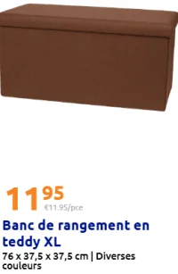 Banc de rangement en teddy XL