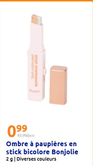 Ombre à paupières en stick bicolore Bonjolie