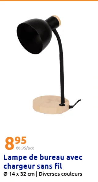 Lampe de bureau avec chargeur sans fil