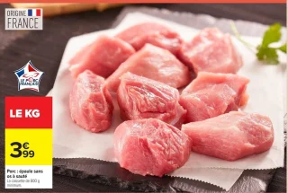 Porc : épaule sans os à sauté