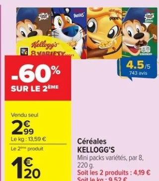 Céréales KELLOGG'S Mini packs variés