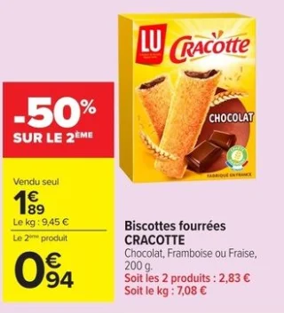 Biscottes fourrees CRACOTTE