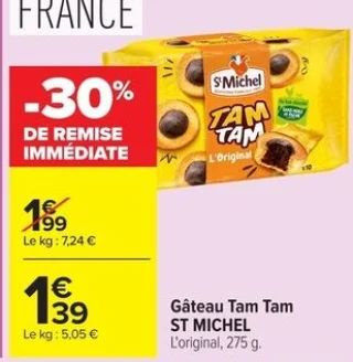 Gâteau Tam Tam ST MICHEL