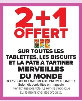 Tablettes, les biscuits et la pâte à tartiner Merveilles du Monde