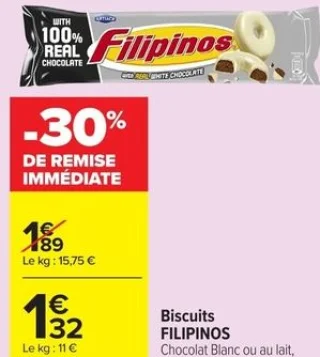 Biscuits FILIPINOS Chocolat Blanc ou au lait