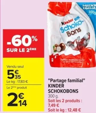 "Partage familial" KINDER SCHOKOBONS