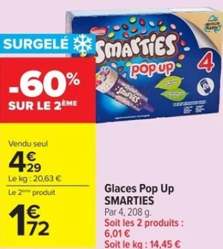 Glaces Pop Up Smarties