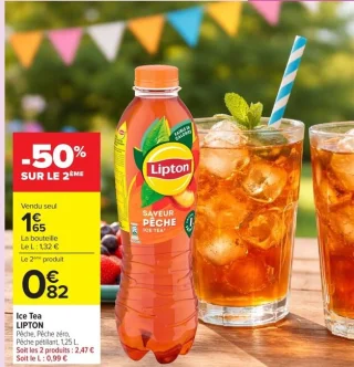 Ice Tea Lipton Pêche, Pêche zéro, Pêche pétillant