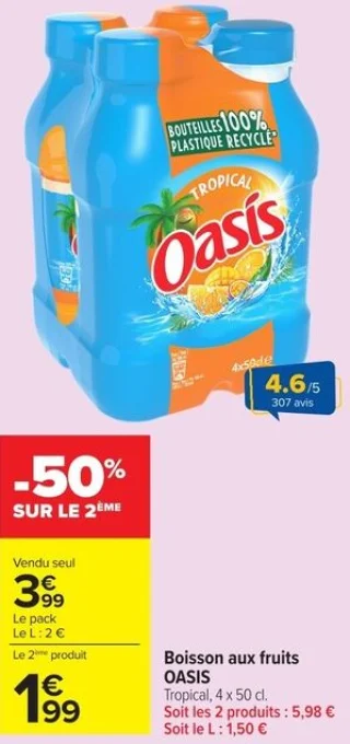 Boisson aux fruits Oasis Tropical