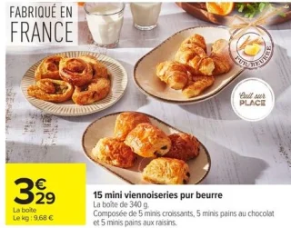 15 mini viennoiseries pur beurre