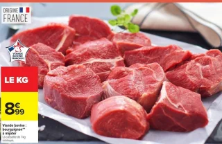 Viande bovine : bourguignon** à mijoter