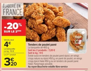 Tenders de poulet pané