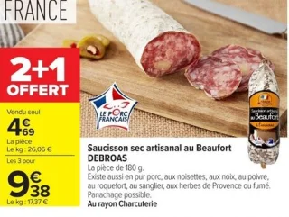 Saucisson sec artisanal au Beaufort DEBROAS