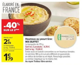 Houmous au yaourt Grec MIX BUFFET