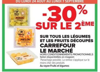Légumes et fruits découpés Carrefour Le Marché