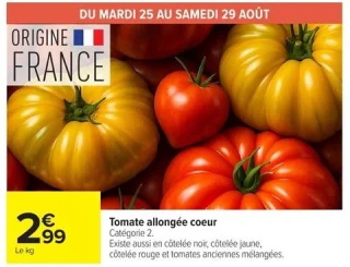 Tomate allongée coeur