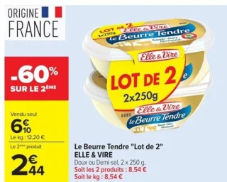 Le Beurre Tendre Lot de 2 Elle & Vire