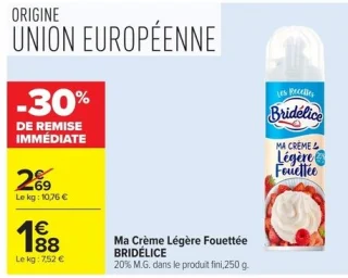 Ma Crème Légère Fouettée Bridélice