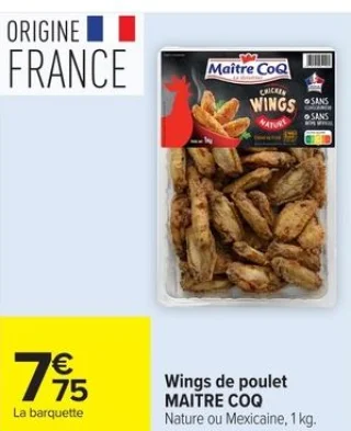 Wings de poulet MAITRE COQ