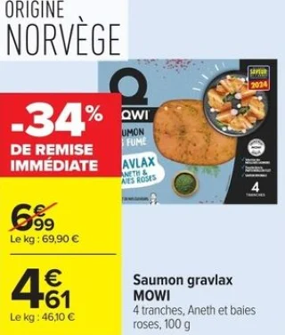 Saumon gravlax MOWI