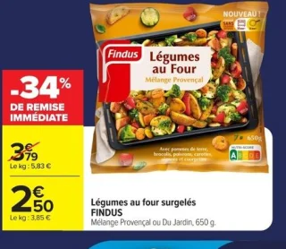 Légumes au four surgelés FINDUS Mélange Provençal ou Du Jardin