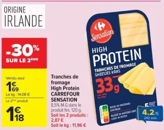 Tranches de fromage High Protein CARREFOUR SENSATION