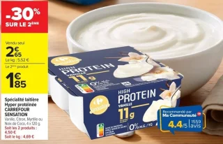 Spécialité laitière Hyper protéinée CARREFOUR SENSATION