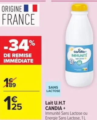 Lait U.H.T CANDIA +