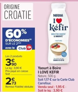 Yaourt à Boire I LOVE KEFIR Nestlé