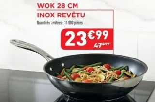 Tefal Perfect Resist Wok 28 cm Inox revêtu