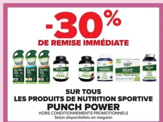 Gamme de produits de nutrition sportive Punch Power
