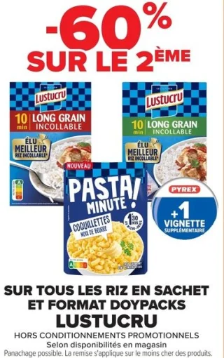 Riz en sachet et format doypacks Lustucru