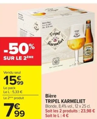 Bière TRIPEL KARMELIET Blonde