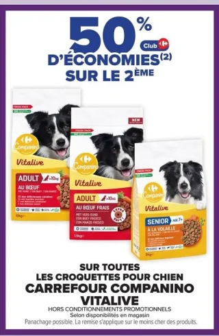 Croquettes pour chien Carrefour Companino Vitalive