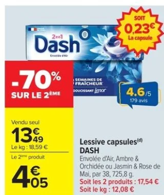 Lessive capsules Dash