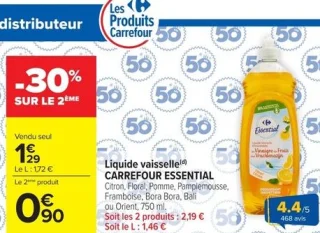 Liquide vaisselle Carrefour Essentiel