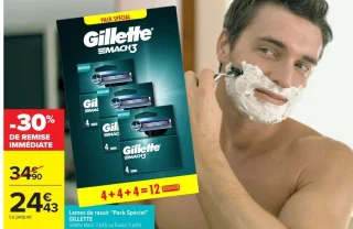 Lames de rasoir "Pack Spécial" Gillette Mach 3 (x12) ou Fusion 5 (x10)