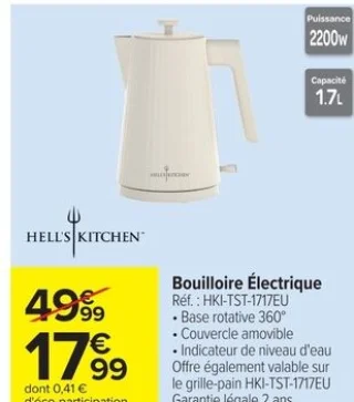 Bouilloire Électrique HELL'S KITCHEN HKI-TST-1717EU