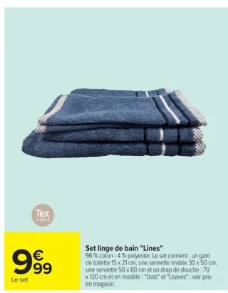 Set linge de bain "Lines" Tex Home