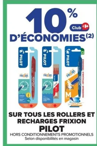 Rollers et recharges Frixion Pilot