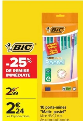 10 porte-mines Matic pastel BIC