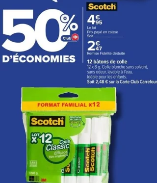 12 bâtons de colle Scotch Classic