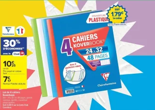 Lot de 4 cahiers Koverbook Clairefontaine