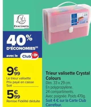 Trieur valisette Crystal Colours Exacompta