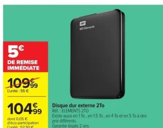 WD Elements Disque dur externe 2To