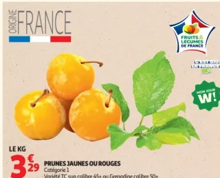 Prunes jaunes ou rouges