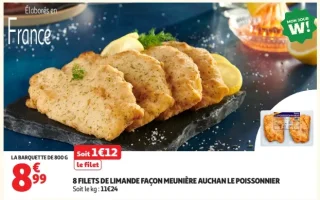 8 filets de limande façon meunière Auchan le Poissonnier