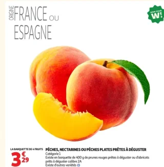 Pêches, nectarines ou pêches plates prêtes à déguster