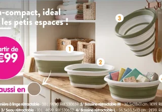 Bassine rétractable M, Seau rétractable & Bassine rétractable L