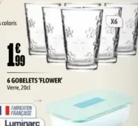 6 Gobelets 'Flower' Luminarc